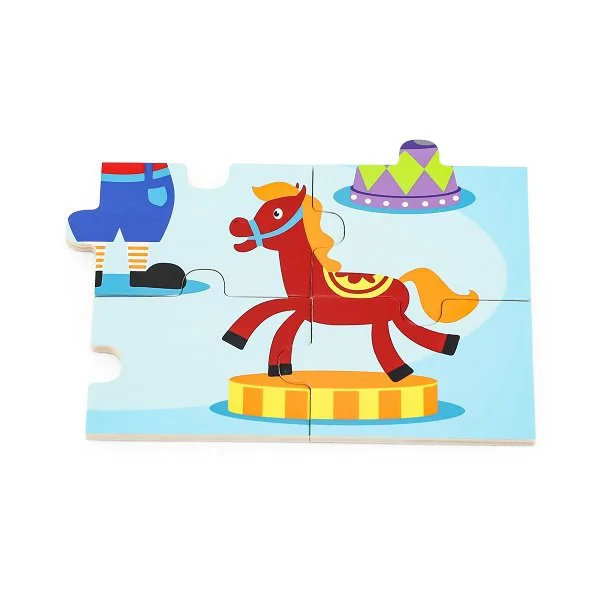 Puzzle in cadru de lemn Viga Toys Circ, 16 elemente foto