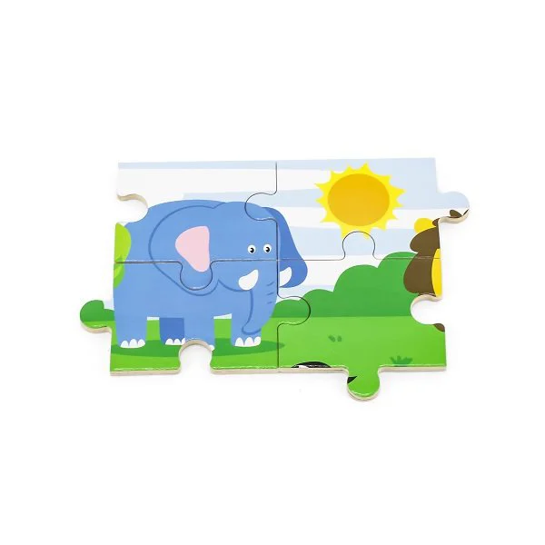 Puzzle in cadru de lemn Viga Toys Africa, 16 elemente foto