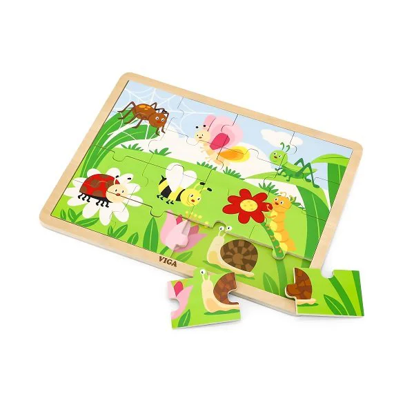 Puzzle in cadru de lemn Viga Toys Park, 16 elemente foto