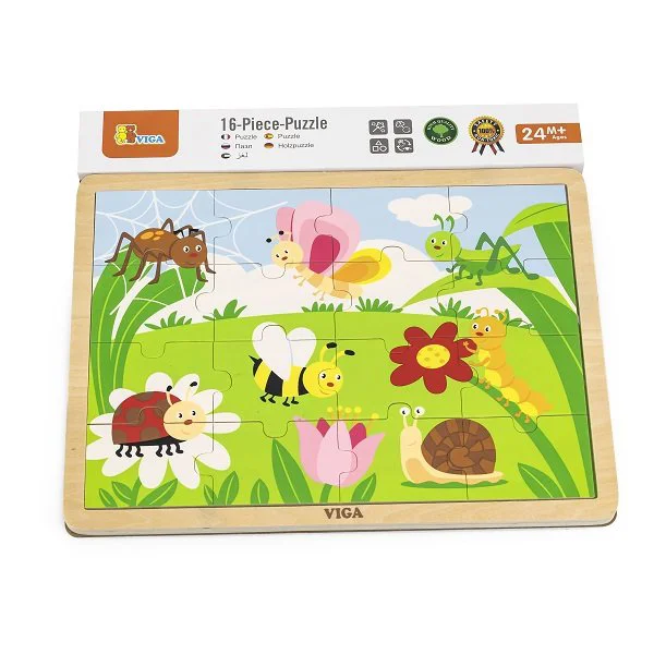 Puzzle in cadru de lemn Viga Toys Park, 16 elemente foto