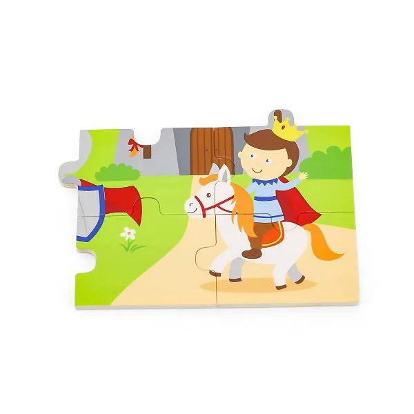 Puzzle in cadru de lemn Viga Toys Poveste, 16 elemente foto