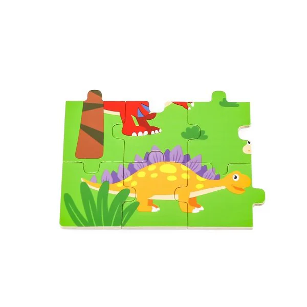 Puzzle in cadru de lemn Viga Toys Dinozauri, 24 elemente foto