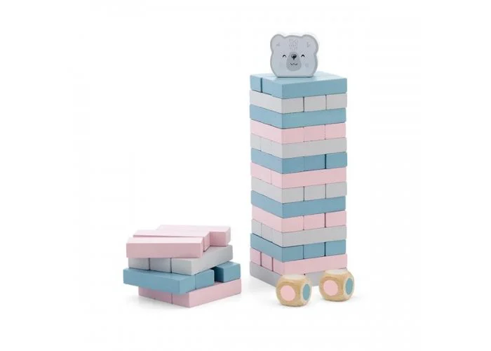 Joc de societate din lemn Viga Toys, Block Tower Bear foto