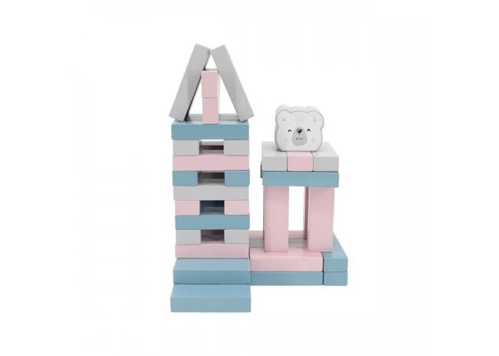 Joc de societate din lemn Viga Toys, Block Tower Bear foto