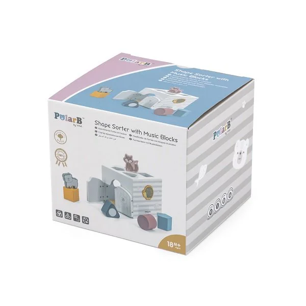 Sortator de forme cu blocuri muzicale, din lemn, Viga Toys Casa pentru animale