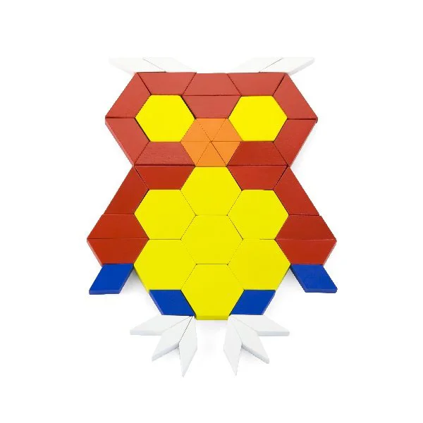 Set de blocuri geometrice pentru constructie din lemn Viga Toys, 250 piese foto