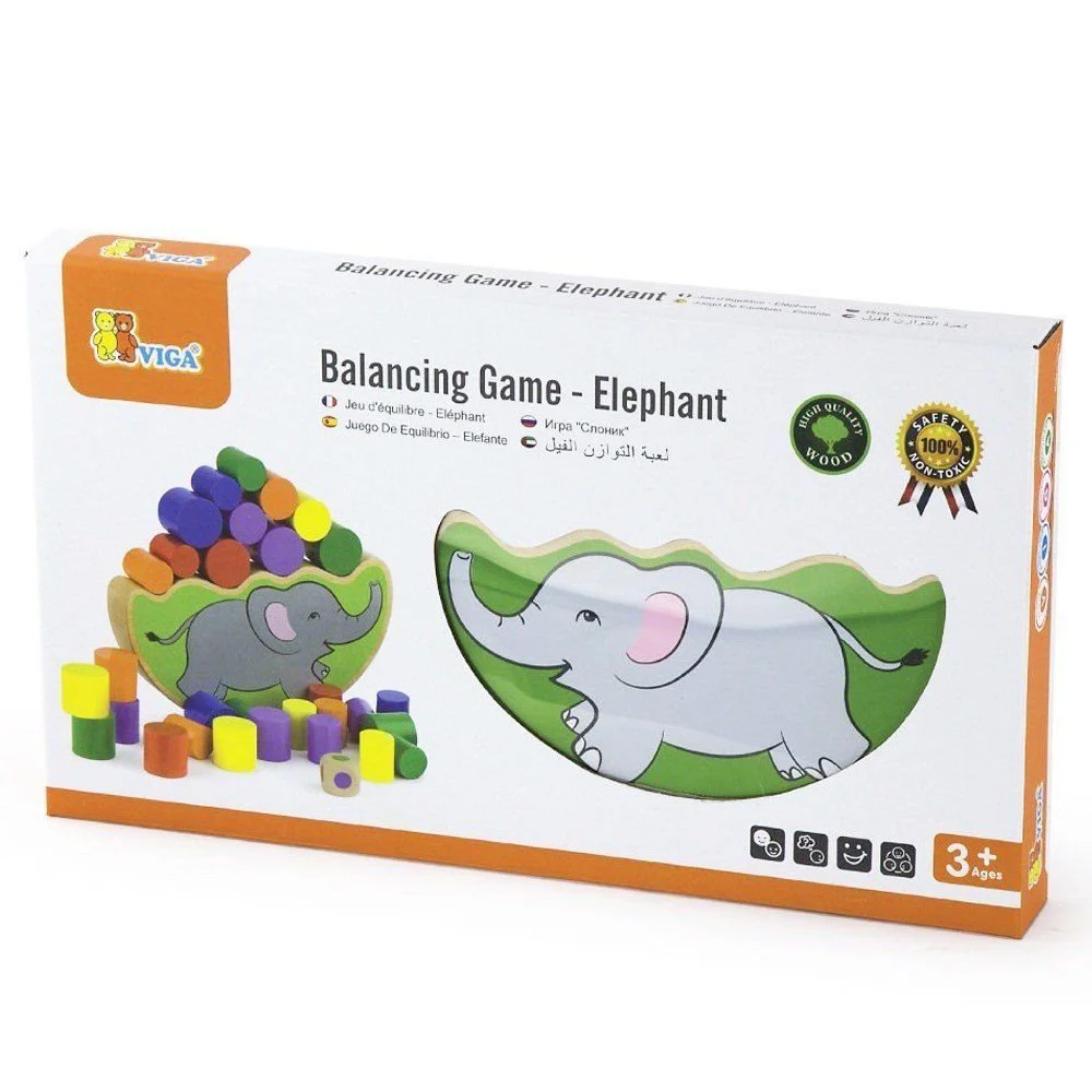 Joc de balans din lemn Viga Toys, Elefantul echilibrist foto