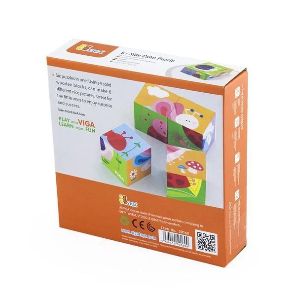 Puzzle cuburi din lemn Viga Toys Lumea subacvatica foto