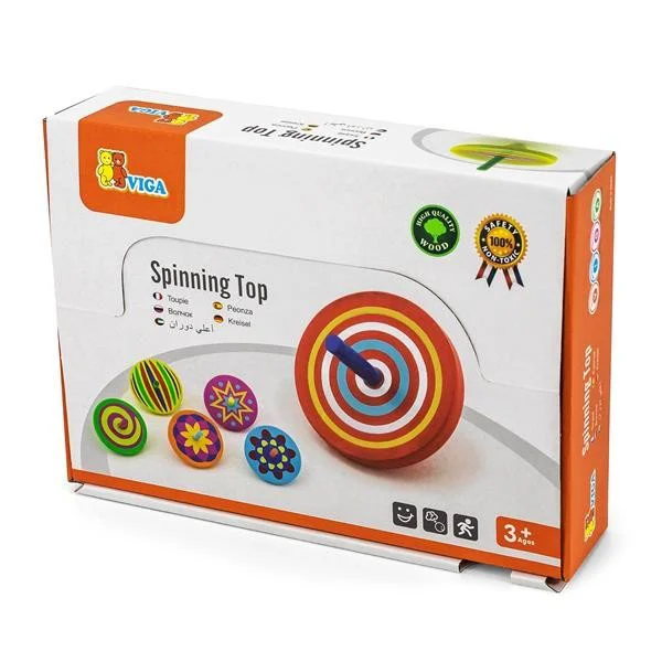 Jucarie din lemn Viga Toys Spinning Top foto