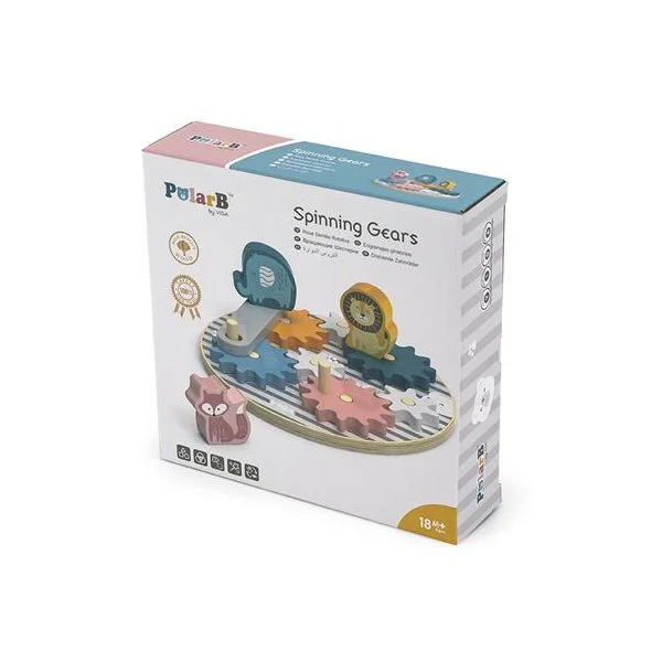 Jucarie cu roti dintate din lemn Viga Toys Animale foto