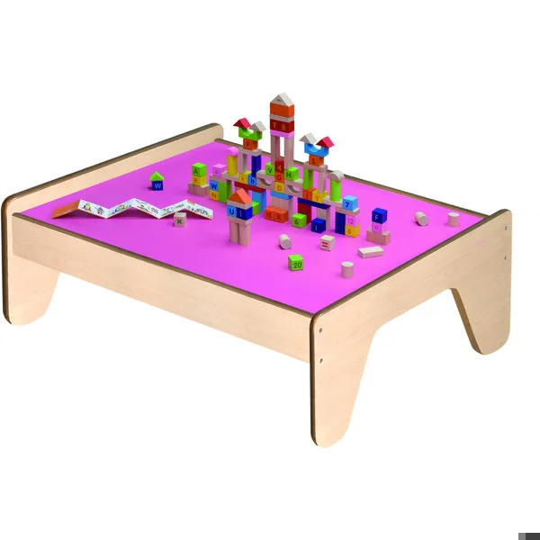 Masa de joc cu doua fete din lemn Viga Toys pentru cale ferata foto