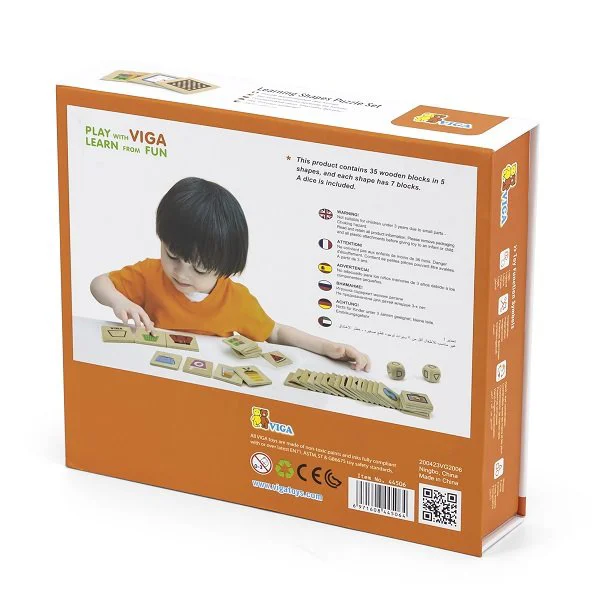 Joc de sortare cu puzzle din lemn Viga Toys Invata formele foto