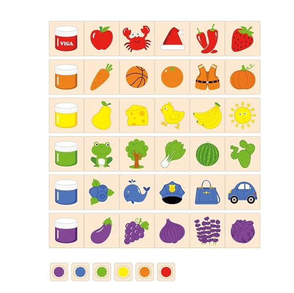 Joc de sortare cu puzzle din lemn Viga Toys Invata culorile foto