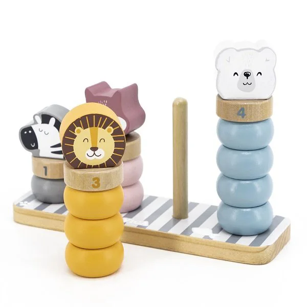 Sortator din lemn Viga Toys Animale din blocuri foto