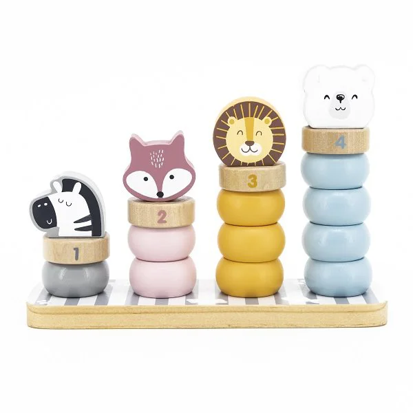 Sortator din lemn Viga Toys Animale din blocuri foto