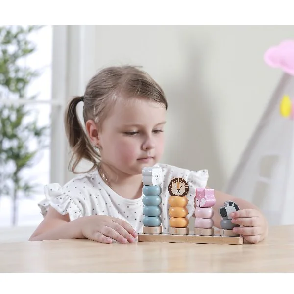 Sortator din lemn Viga Toys Animale din blocuri foto
