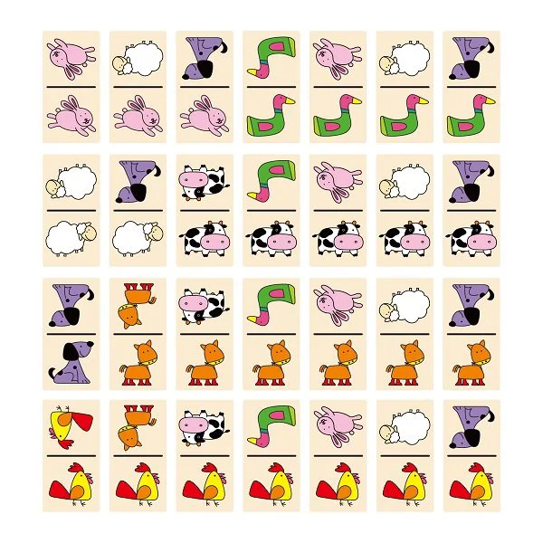 Jucarie educativa din lemn Viga Toys Domino, Animale foto