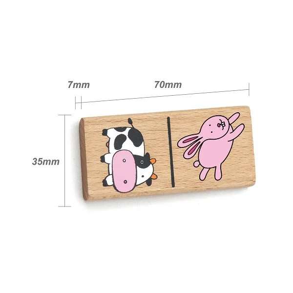 Jucarie educativa din lemn Viga Toys Domino, Animale foto