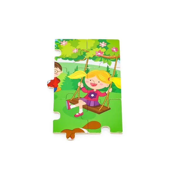 Puzzle in cadru de lemn Viga Toys Primavara, 24 piese foto