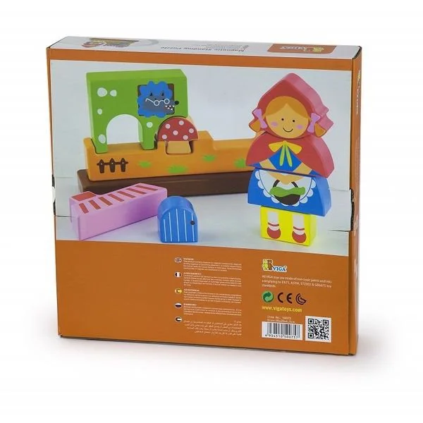Puzzle magnetic 3D din lemn Viga Toys Scufita Rosie