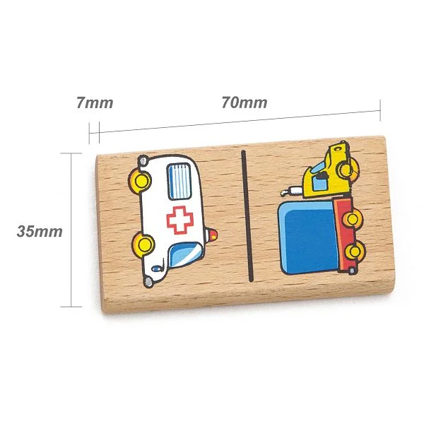 Jucarie educativa din lemn Viga Toys Domino, Mijloace de transport foto