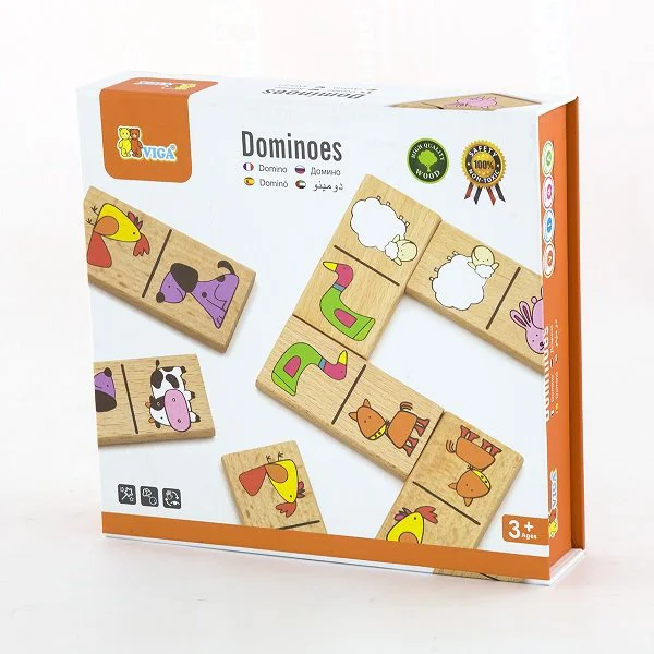 Jucarie educativa din lemn Viga Toys Domino, Mijloace de transport foto