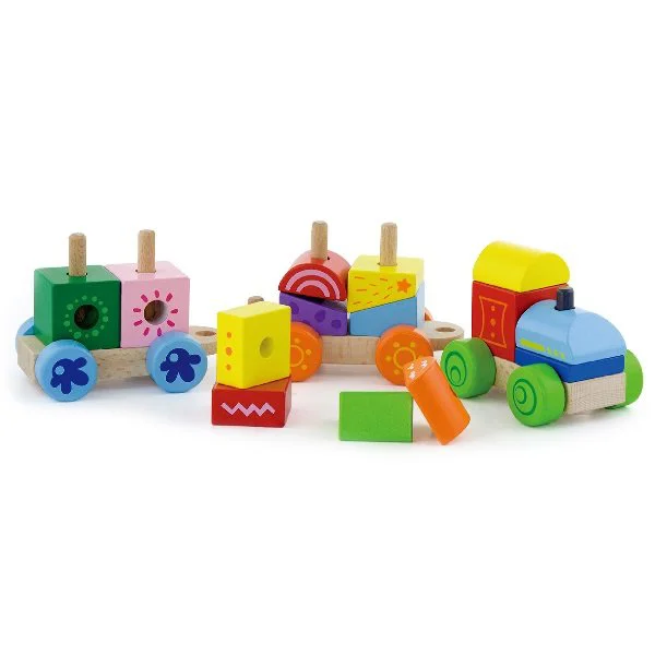 Trenulet constructor din lemn Viga Toys foto