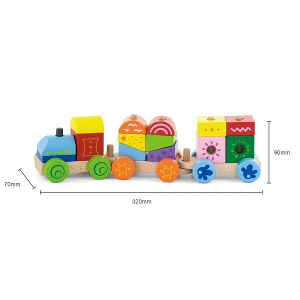 Trenulet constructor din lemn Viga Toys foto