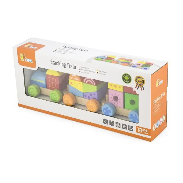 Trenulet constructor din lemn Viga Toys foto