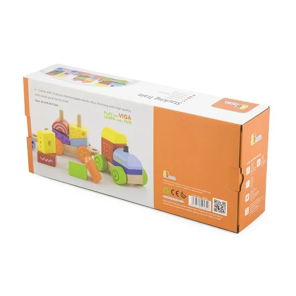 Trenulet constructor din lemn Viga Toys foto