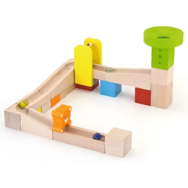 Labirint din blocuri de lemn Viga Toys cu bila de rostogolire foto