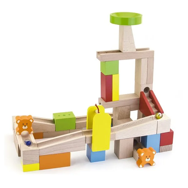 Labirint din blocuri de lemn Viga Toys cu bila de rostogolire foto