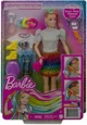 Papusa Barbie cu parul multicolor