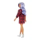 Papusa Barbie Fashionista in rochie cu carouri foto