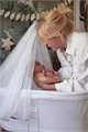 Patut pliabil co-sleeper din mesh Babybjorn Alb foto