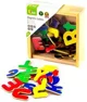 Magneti colorati din lemn Viga Toys Litere, 52 buc.