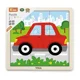 Puzzle cu piese mari din lemn Viga Toys Masina, 9 elemente foto