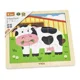 Puzzle cu piese mari din lemn Viga Toys Vaca, 9 elemente foto