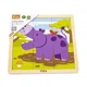 Puzzle cu piese mari din lemn Viga Toys Hipopotam, 9 elemente foto