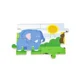 Puzzle in cadru de lemn Viga Toys Africa, 16 elemente foto