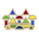 Set de blocuri mari colorate din lemn Viga Toys, 16 buc foto