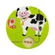 Puzzle in cadru din lemn Viga Toys Ferma cu animale, 9 piese