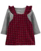 Carter's Set 3 piese Sarafan, bluza si ciorapei Cadrilat foto