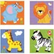 Cuburi puzzle pe tija verticala din lemn Viga Toys Animale salbatice foto