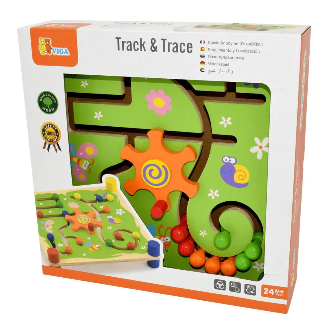 Labirint magnetic de lemn Viga Toys Track & Trace