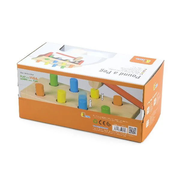 Jucarie educativa cu ciocan din lemn Viga Toys Pound a Peg foto