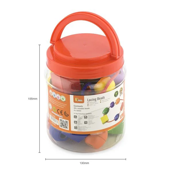 Margele de sortat Viga Toys in cutie din plastic, 30 buc. foto