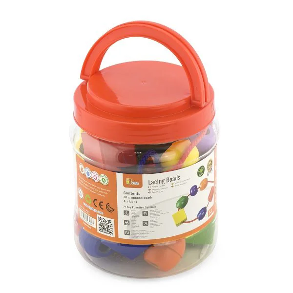 Margele de sortat Viga Toys in cutie din plastic, 30 buc. foto