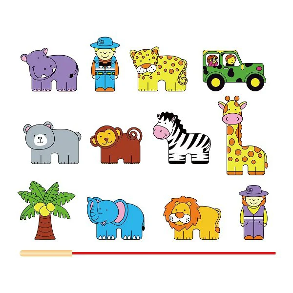Jucarie educativa cu siret din lemn Viga Toys Zoo foto