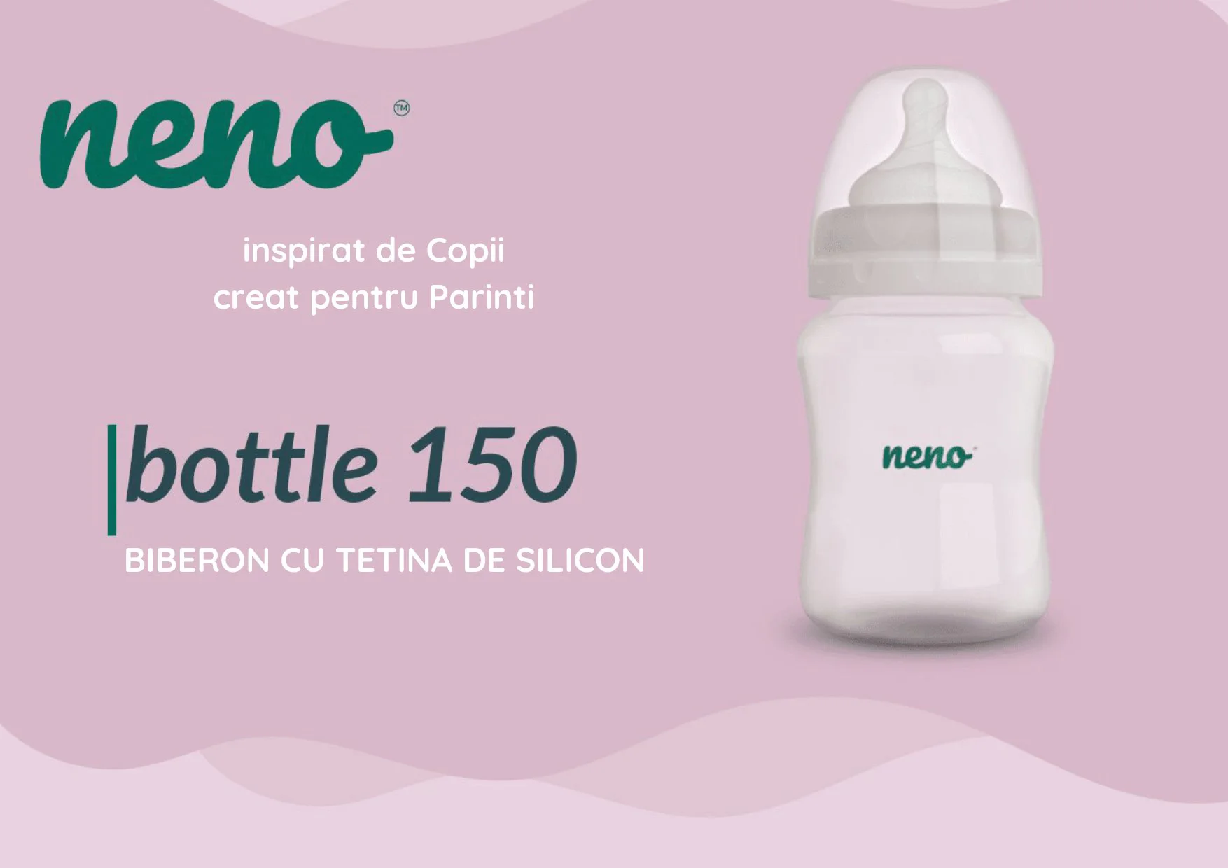 Biberon anticolic Neno cu tetina din silicon, 150 ml foto